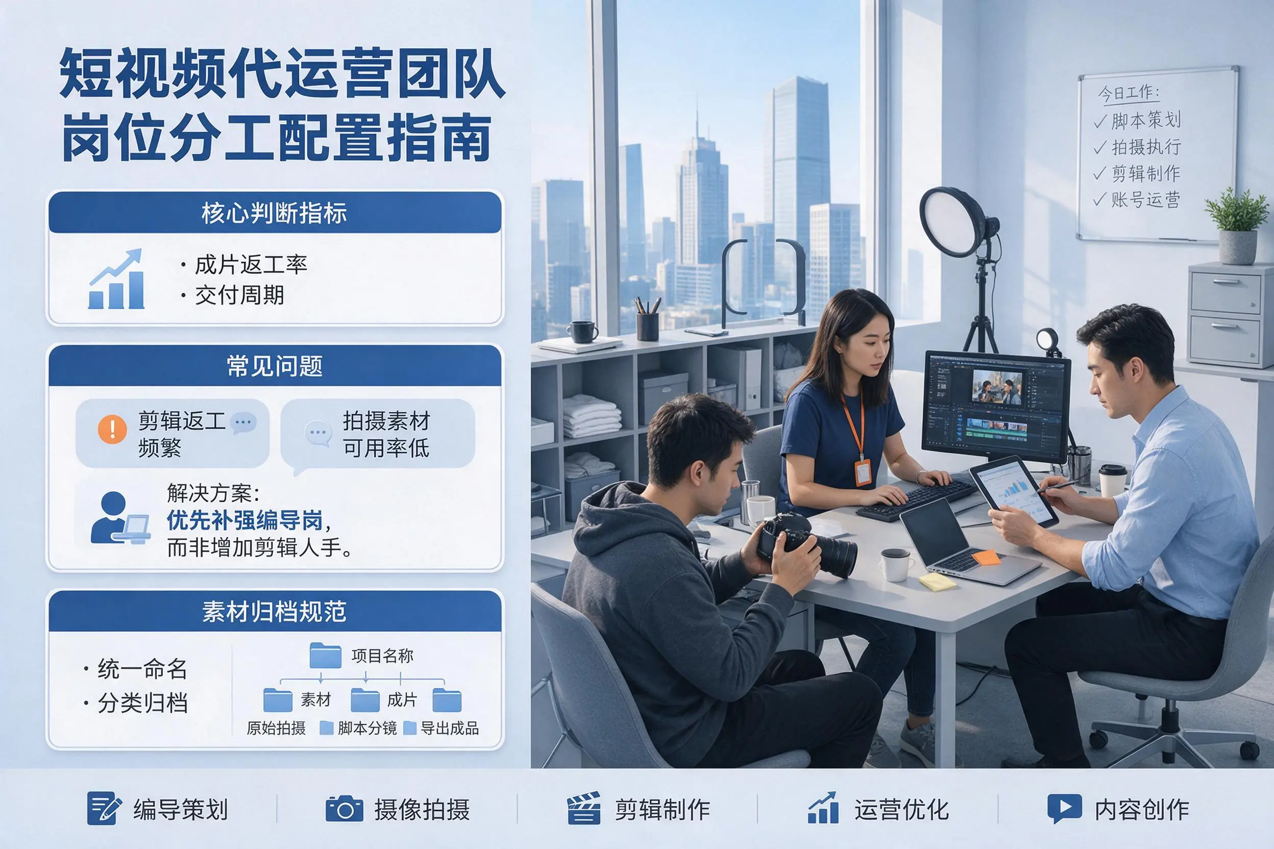 短视频代运营团队如何配置?盘锦企业岗位分工科普说明