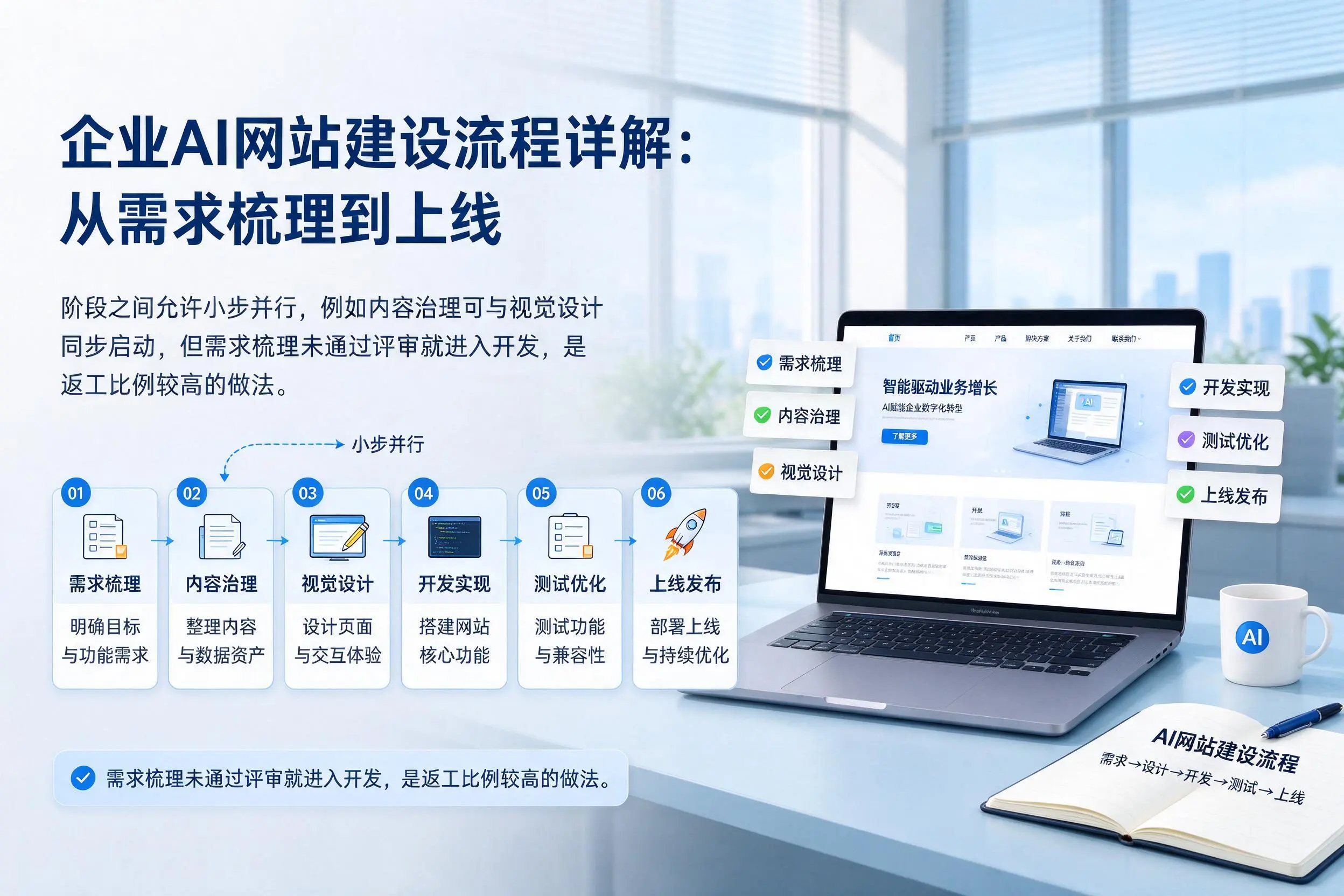 盘锦企业AI网站建设流程详解：从需求梳理到上线