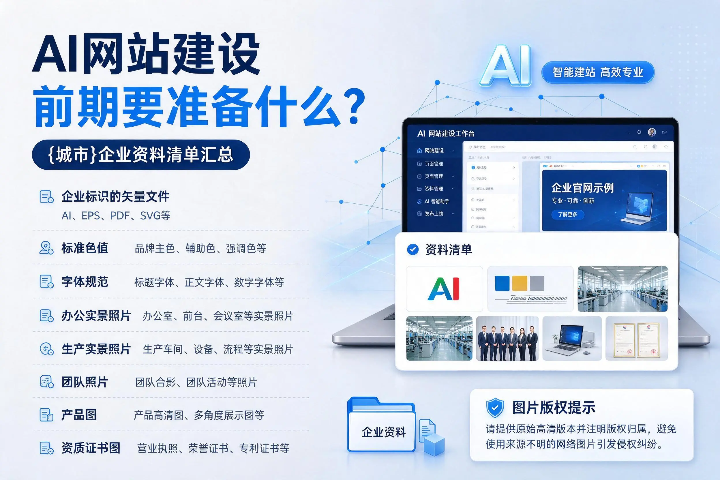 AI网站建设前期要准备什么？盘锦企业资料清单汇总